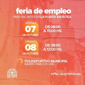 Municipalidad de CDE organiza feria de empleo para vacancias en la planta asfáltica