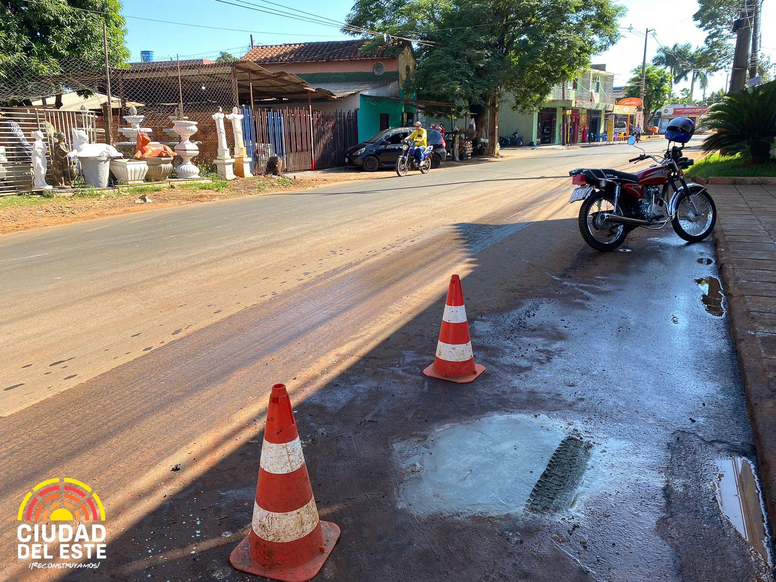 Municipalidad de CDE verifica perforación del nuevo recapado asfáltico en Santa Ana