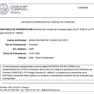 Municipalidad de Ciudad del Este cumple con la rendición de cuentas y aguarda aprobación del Ministerio de Economía y Finanzas